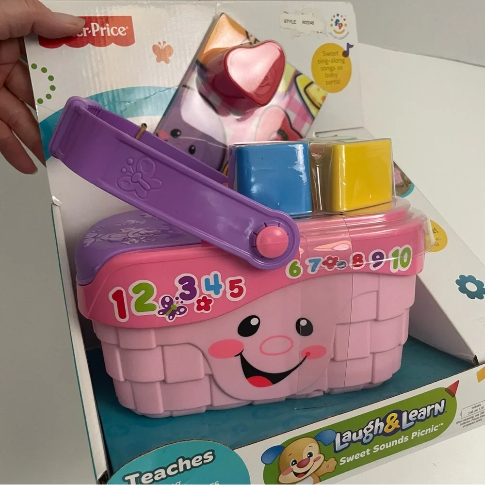 Fisher Price Laugh & Learn Picnic Basket Shapes Numbers Music Talks Words New
